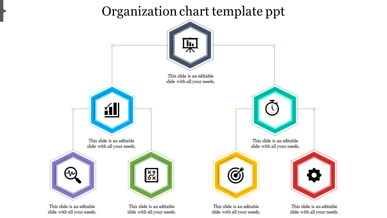 organization chart template ppt Hexagonal model